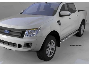 Пороги алюминиевые Emerald silver для Ford Ranger № FORN.78.1971